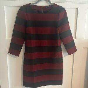EUC Zara Rugby Stripe Long Sleeve Shift Dress - size S